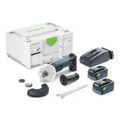 Meuleuse d’angle 18V AGC 18-125 5,0 Ebi-Plus + 2 batteries 5Ah + chargeur rapide + coffret SYSTAINER – FESTOOL – 578368 Soldes
