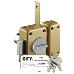 Verrou à bouton A2P* CAVITH 1400 métallisé or 3 clés – ISEO – 14000001* Petit Prix