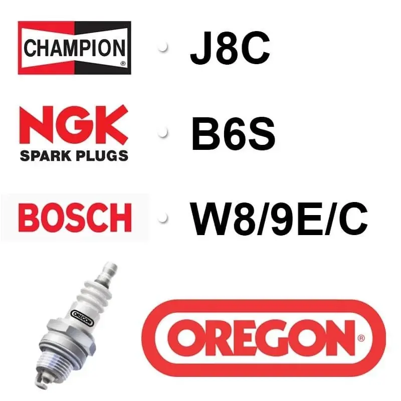Bougie OREGON – CHAMPION j8c NGK b6s BOSCH w8/9e/c Usine Directe
