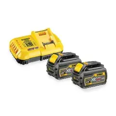 Nouvelle Collection Pack 2 batteries Flexvolt 18V/54V 6Ah/2Ah + 1 chargeur en boite carton - DEWALT - DCB118T2-QW