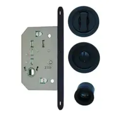Kit pour porte coulissante noir condamnation rosace ronde – EUROWALE – NO015 Bon Marché