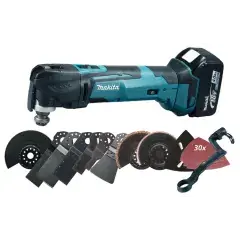 Authentique Découpeur-ponceur multifonctions 18V + 2 batteries 4Ah + chargeur rapide + coffret MAKPAC – MAKITA – DTM51RMJX3