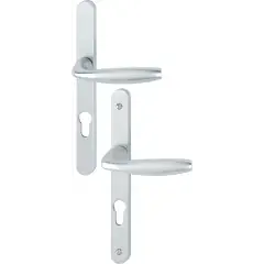 Affaire À Saisir Ensemble sur plaque New York type clé I entraxe 70mm carré 7mm finition argent - HOPPE - 3293355