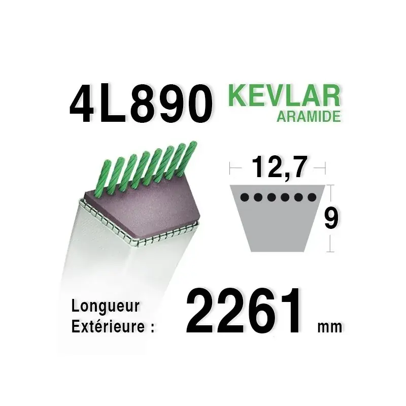 Courroie 4L890 – 4L89 HUSQVARNA – AMF – AYP – BERNARD LOISIRS – 124525 – 126520 -303241 Expédié Aujourd&rsquo;hui