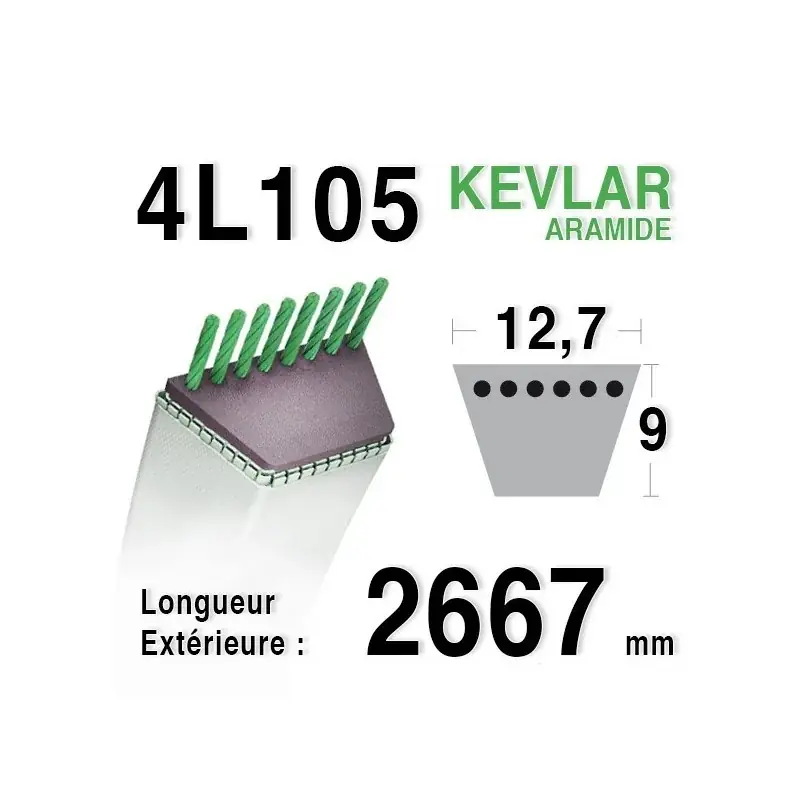 Promotion Courroie 4L1050 – 4L105 MTD 754-0125 – 7540125 JOHN DEERE m74747