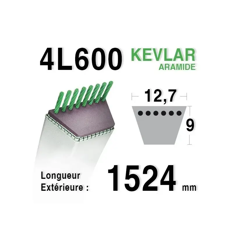 Courroie 4L600 – 4L60 JOHN DEERE m72031 – m44498 – m82734 STIGA 1134-9068-01 Soldes