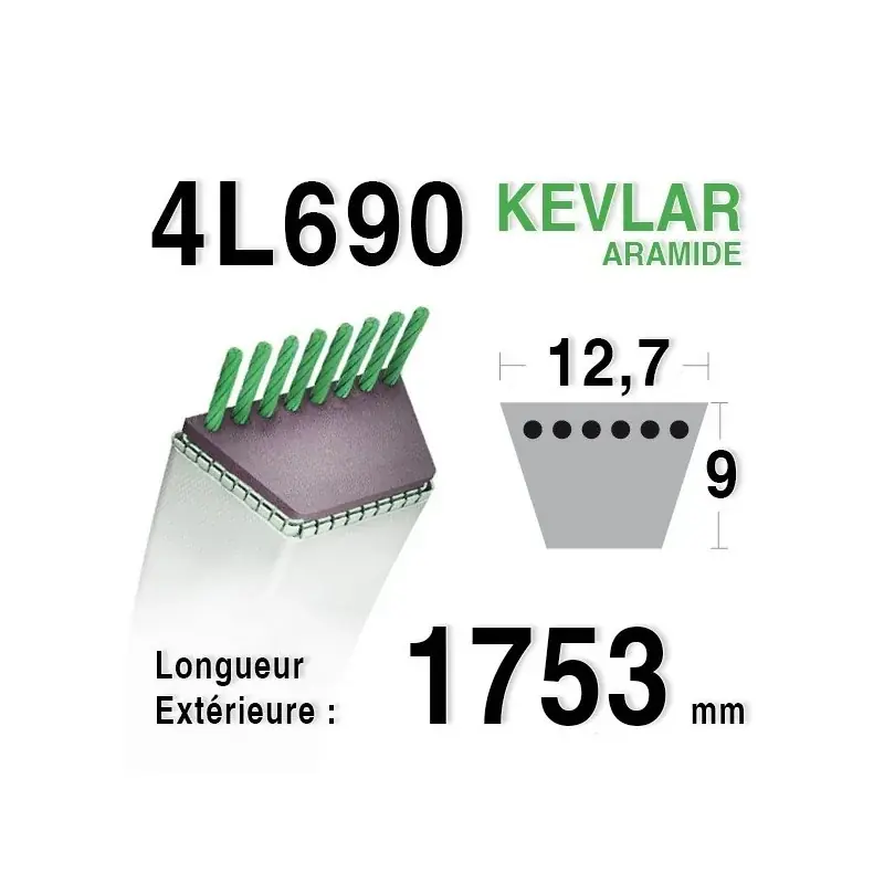 Achat Immédiat Courroie 4L690 – 4L69 AYP – ROPER 106412 x WHEEL HORSE 107647 RANSOMES – BOBCAT a421740