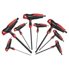 Jeu de 8 clés mâles 6 pans tête emmanchées en T – HANGER – 250190 Acheter Direct