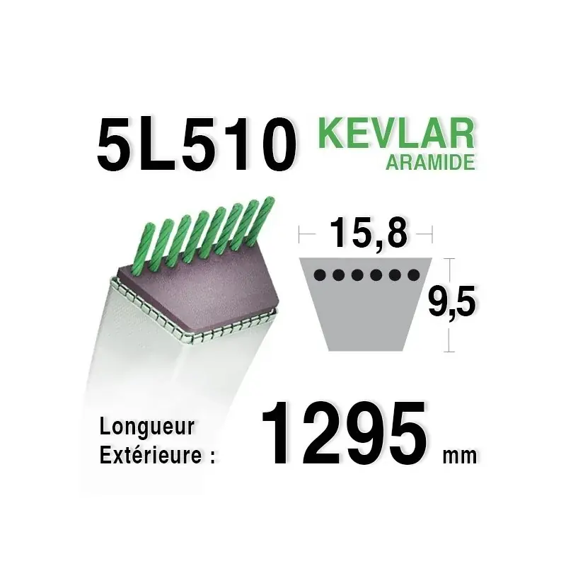 Achat Immédiat Courroie 5L510 – 5L51 – MTD 7540188 – 754-0188 – 90-65-377