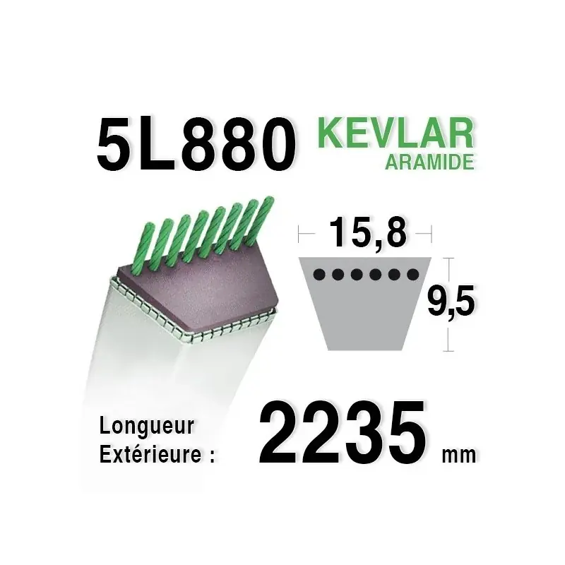 Courroie 5L880 – 5L88 SABO 29838 – a48083 MOREL 700136 HONDA 76182-758-720 Acheter Direct