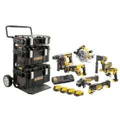 Solde Pack 8 outils 18V XR + 4 batteries 5Ah + chargeur + 3 coffrets TOUGHSYSTEM – DEWALT – DCK853P4-QW