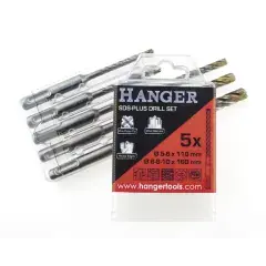 Set de 5 forets à béton THOR SDS Plus à 4 taillants – HANGER – 155763 Offre Spéciale