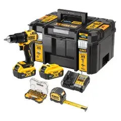 Top Vente Perceuse visseuse à percussion 18V XR Brushless + 2 batteries 5Ah + chargeur + coffret TSTAK – DEWALT – DCZ100P2KT-QW