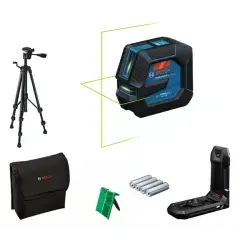Laser lignes 3,7V GLL 20-22 G Professional (sans batterie ni chargeur) + 4 piles 1,5V LR6 AA + trépied + poche + platine – BOSCH – 0601065601 Paiement Sécurisé