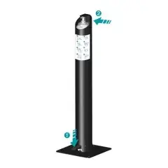 Pas Cher Présentoir à pédale de gel hydroalcoolique 950mm noir – MERMIER – 500017