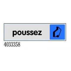 Plaquette de porte ‘‘Poussez‘‘ (Horizontal) en plexiglas 170 x 45 mm – NOVAP – 4033358 Nouvelle Collection