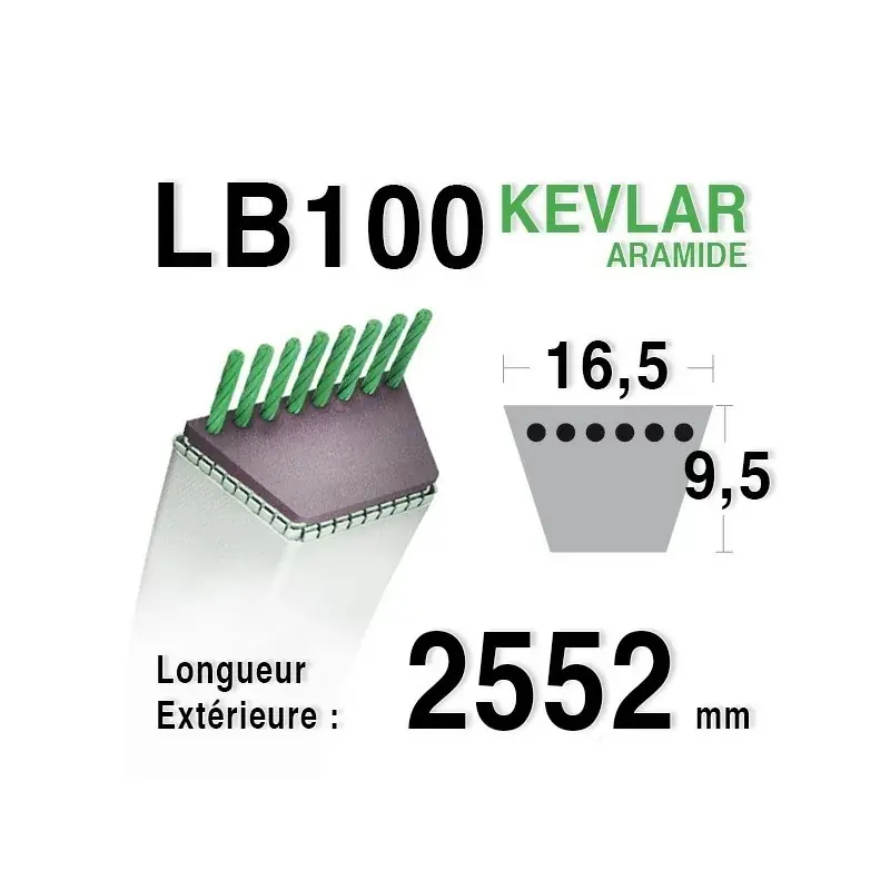Courroie lb100 – 16,5 mm x 2552 mm Meilleur Choix