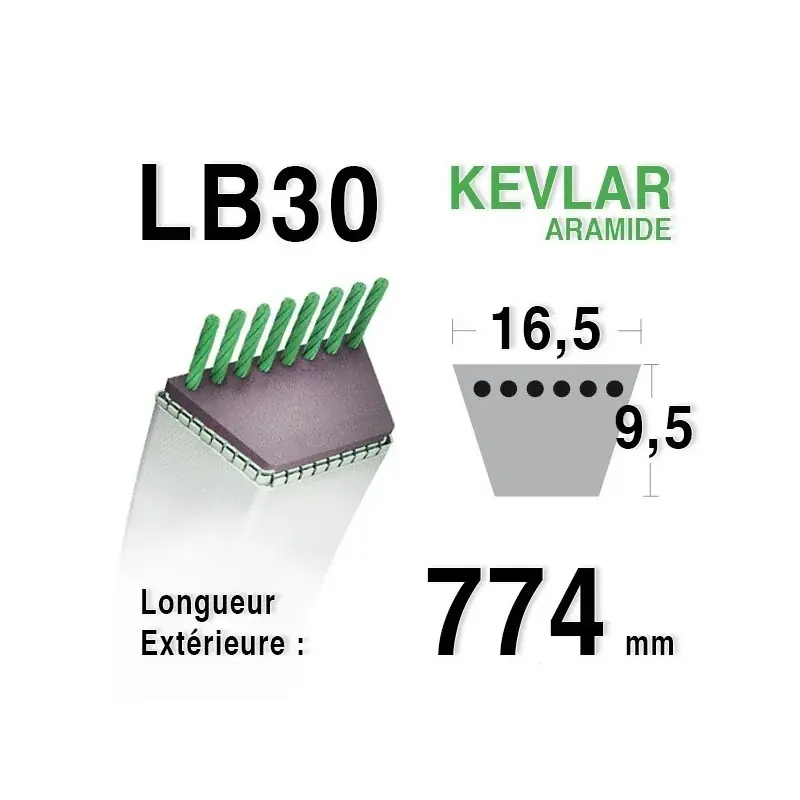 Top Vente Courroie lb30 – 16,5 mm x 774 mm