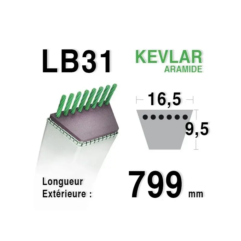 Courroie lb31 – 16,5 mm x 799 mm Acheter En Ligne