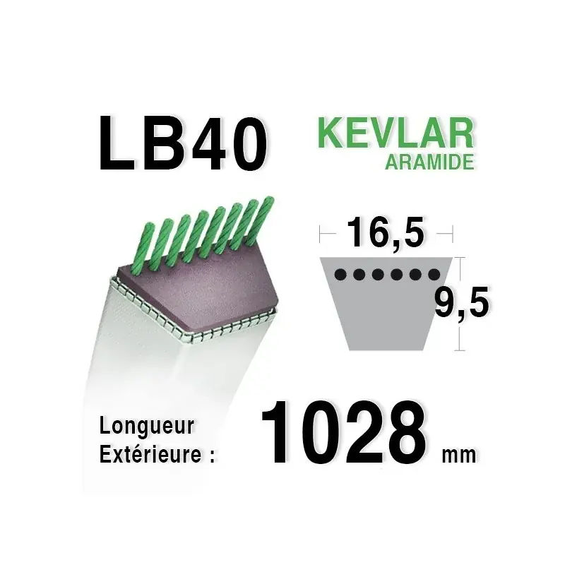 Courroie lb40 – 16,5 mm x 1028 mm Prix Choc