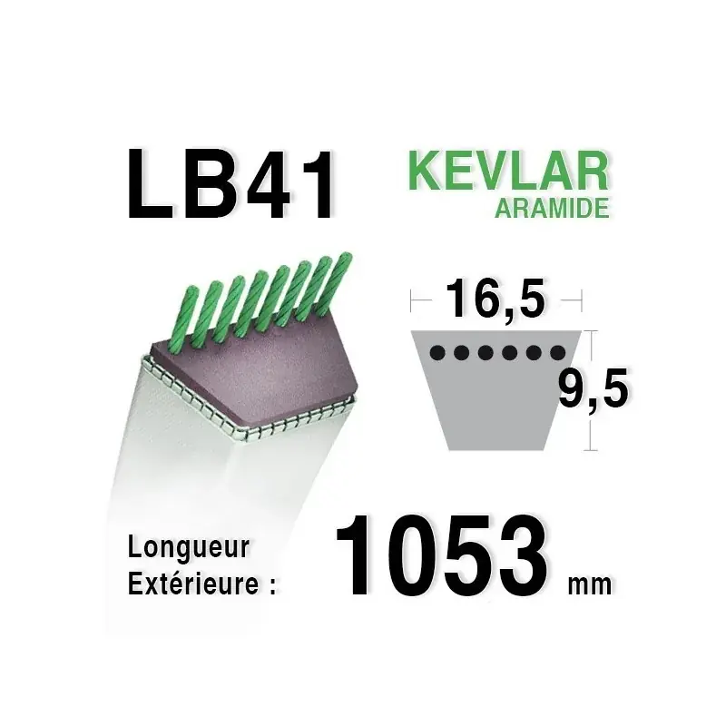 Meilleur Prix Courroie lb41 – 16,5 mm x 1053 mm