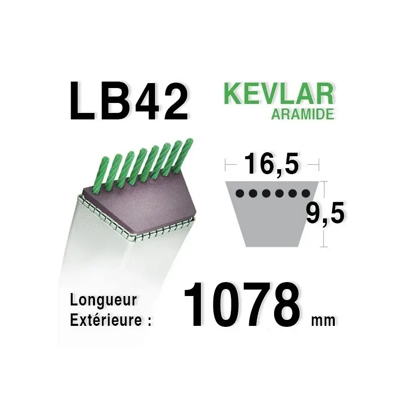 Commander Maintenant Courroie lb42 – 16,5 mm x 1078 mm