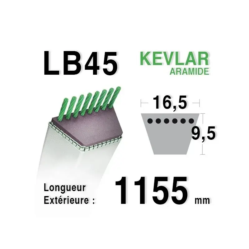 Commander Vite Courroie lb45 – 16,5 mm x 1155 mm