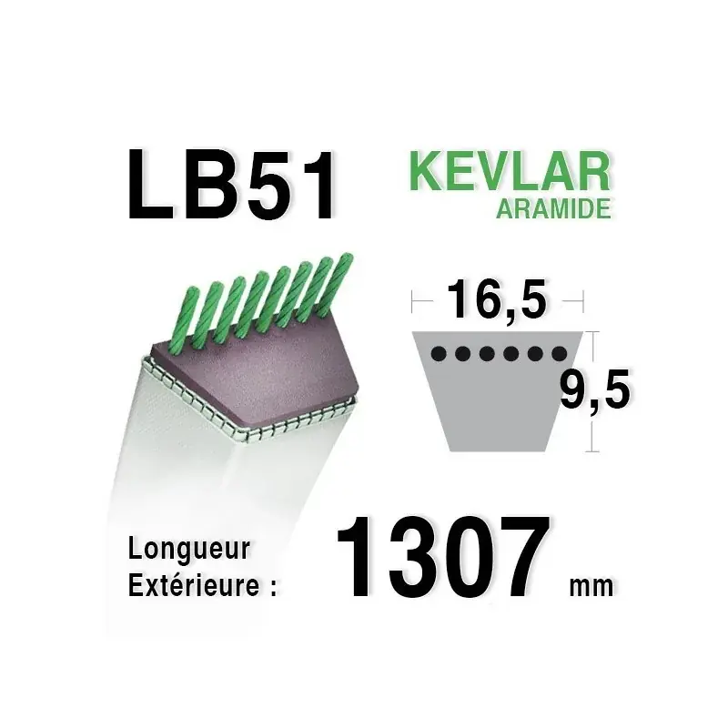 Produit De Marque Courroie lb51 – 16,5 mm x 1307 mm