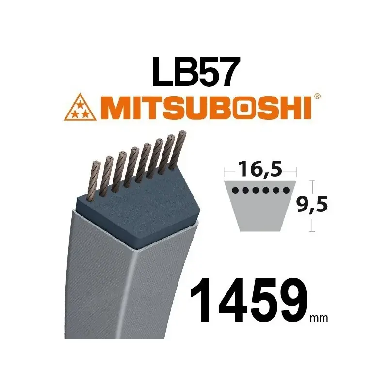 Courroie lb57 HUSQVARNA 531005564 KUBOTA 751100056 Prix Cassé