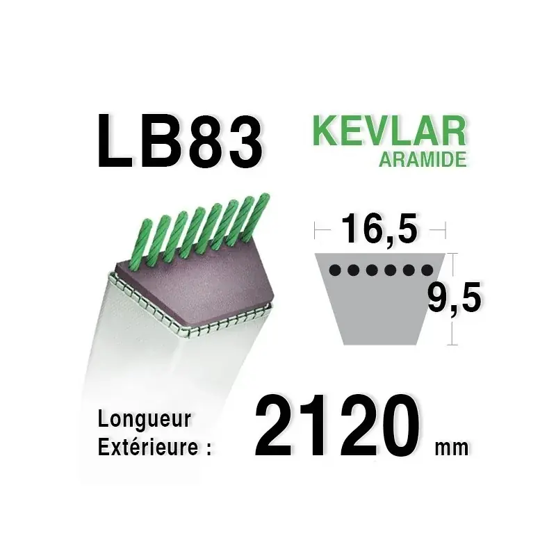 Courroie lb83 – 16,5 mm x 2120 mm Offre Spéciale