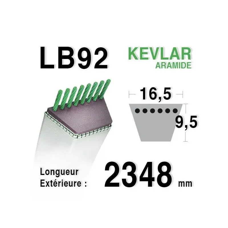 Acheter En Ligne Courroie lb92 – 16,5 mm x 2348 mm