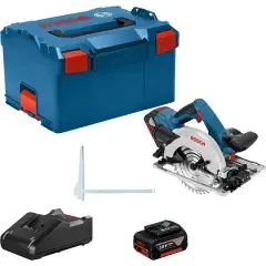 Scie circulaire 18V GKS 18V-57 G Professional + 2 batteries 4Ah + chargeur rapide + coffret L-BOXX – BOSCH – 06016A2106 Super Prix