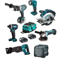 Pack de 7 outils 18V (DJR/DGA/DTD/DSS/DHP/ML/DMR) + 3 batteries 4 Ah + chargeur + sac TROLLEY – MAKITA Pas Cher