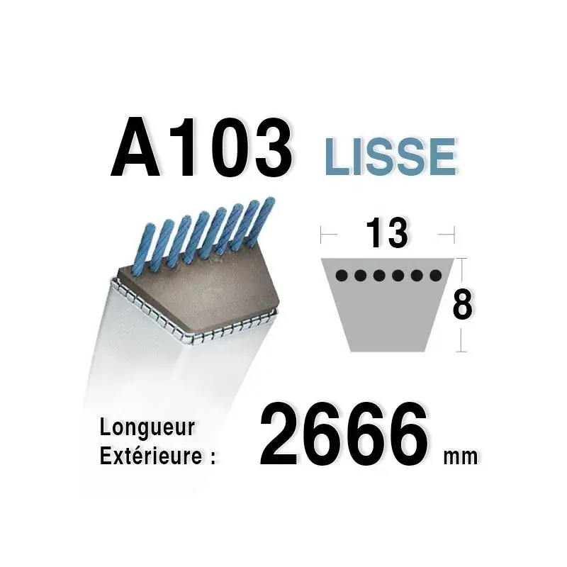 Solde Courroie spécifique MOTOSTANDARD 754114/90-47 – 75141 YARDMAN – MTD 7540125a GUTBROD – a103