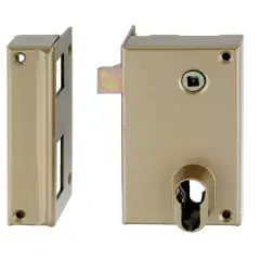 Coffre monopoint en applique pour cylindre européen vertical fouillot de 7 gauche or 75x130mm – HERACLES – MX-8817-02 Soldes