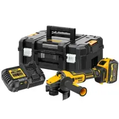 Meuleuse 18V XR ADVANTAGE BRUSHLESS 125mm + batterie 6Ah + chargeur multivoltage + coffret T-STAK – DEWALT – DCG409T1-QW Commander Vite