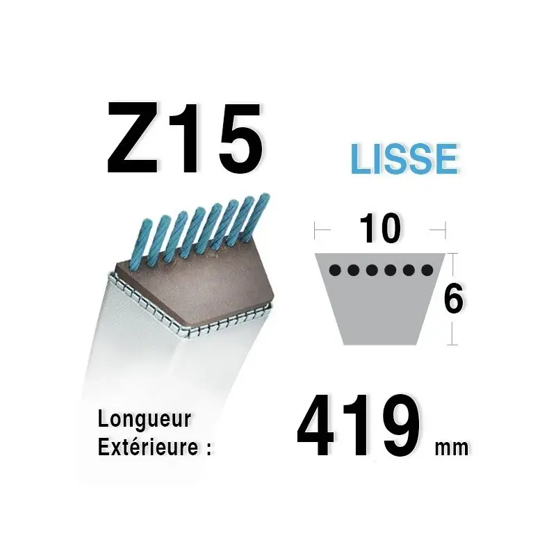 Courroie Z15 – 10 mm x 419 mm Authentique