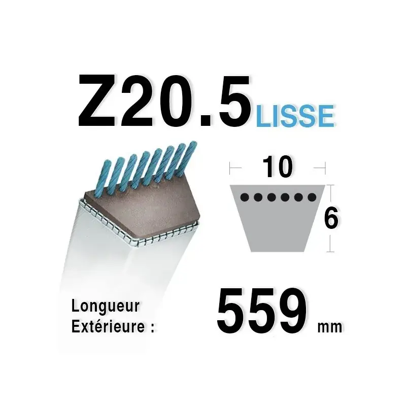 Jusqu&rsquo;à Épuisement Des Stocks Courroie Z20,5 – 10 mm x 559 mm