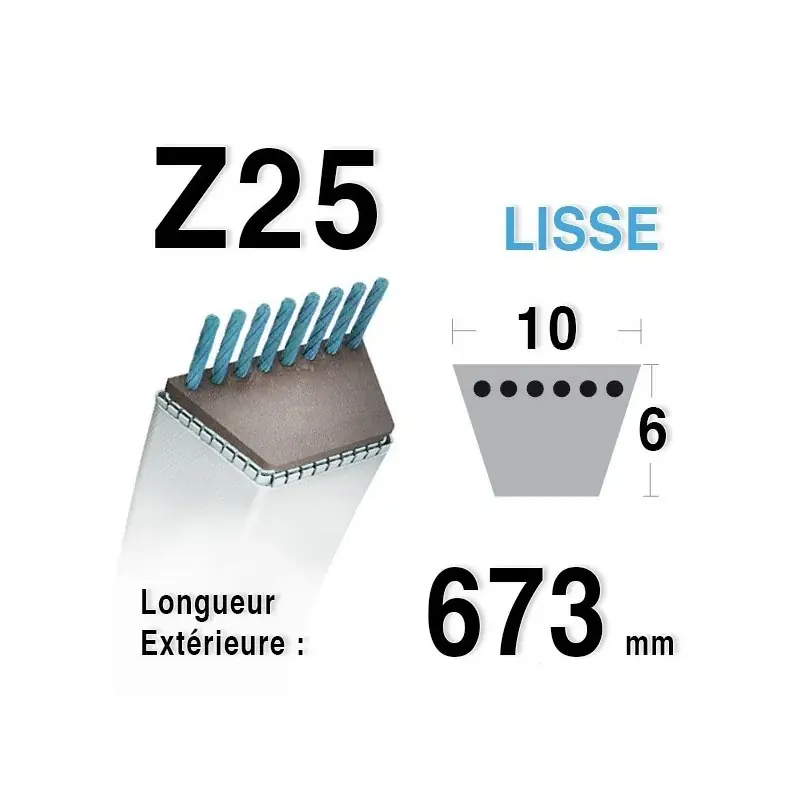 Must-Have Courroie Z25 – 10 mm x 673 mm