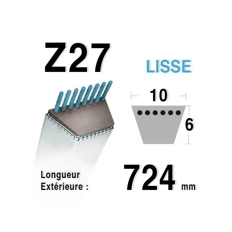Réduction Courroie Z27 – 10 mm x 724 mm