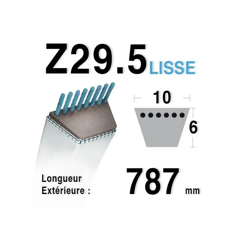 Courroie Z29,5 – 10 mm x 787 mm Nouveauté