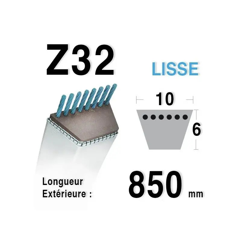 Courroie Z32 – 10 mm x 850 mm Prix Promo