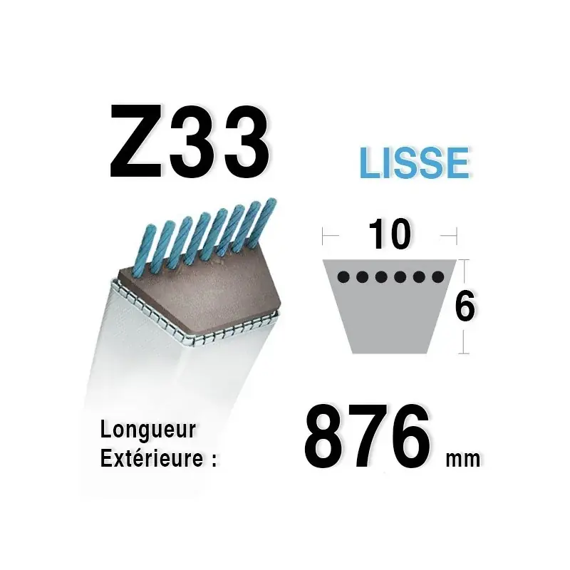 Offre Du Jour Courroie Z33 – 10 mm x 876 mm