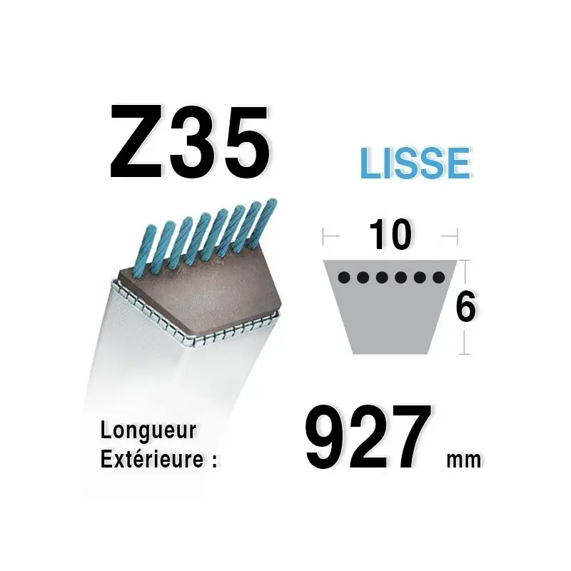 Prix Réduit Courroie Z35 – 10 mm x 927 mm
