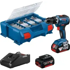 Offre Limitée Perceuse-visseuse 18V GSR18V-55 + 2 batteries 5Ah + chargeur + L-Case Pick & Click – BOSCH – 06019H520B
