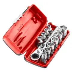 Dernière Chance Coffret douilles 1/4‘‘ hexagonales 6 pans métriques + cliquet 11mm – FACOM – RXPICOPB