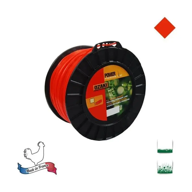 Bobine fil nylon carré OZAKI premium – 2,40 mm x 207m – qualité professionnelle – fabrication française Promotion