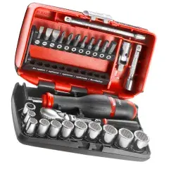 Vente Directe Coffret de douilles et d‘accessoires 12 pans 1/4‘‘ 27 pièces - FACOM - RL.NANO112