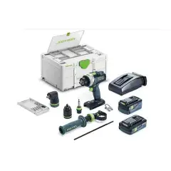 Retour Gratuit Perceuse-visseuse à percussion 18V QUADRIVE TPC 18/4 5,0/4,0 I-Set avec 2x batteries + chargeur en coffret Systainer³ DF M 187 - FESTOOL - 577621