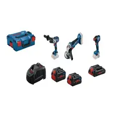 Combo kit 4 outils 18V + batterie 4Ah (Procore) + 2 batteries 5,5Ah (Procore) + chargeur + coffret L-BOXX – BOSCH – 0615990N32 Promotion